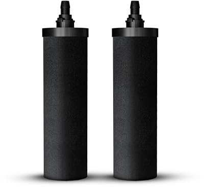 PHOENIX GRAVITY NSF Certified Smart Carbon (Black) Replacement Filter Cartridges - Pack of 2 Carbon Cartridge for Phoenix Gravity Water Filters, Compatible with Berkey & Other Countertop Water Filters