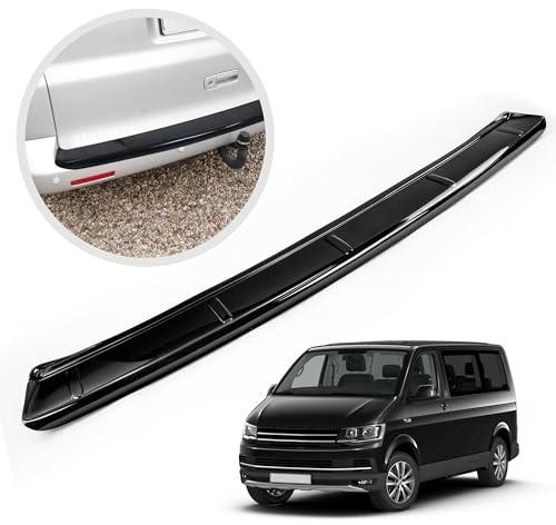 CHROMEMASTER | Ladekantenschutz Stoßstangenschutz | Kompatibel mit Volkswagen VW T6 2015-2019; ABS-Kunststoff, Schwarz, Glänzend; Unsere Lackschutzleiste Sichert den Heckstoßfänger vor Kratzern