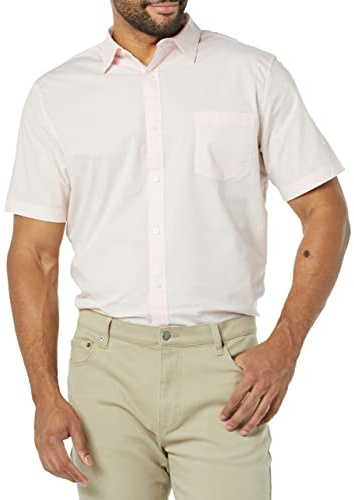 Amazon Essentials Uomo Camicia in Popeline a Maniche Corte Slim