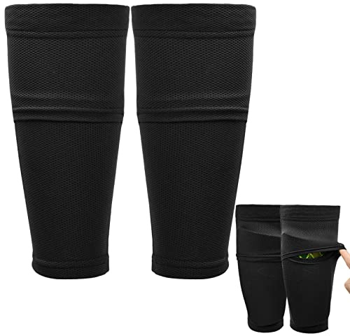 Xzeemo Schienbeinschoner Fußball mit Anti-Rutsch-Streifen, Fußball Shin Guards mit Optimierter Einstecktasche, Kinder Fussball Schienbeinschoner Fußball Socken Set für Kinder Jugend Erwachsene