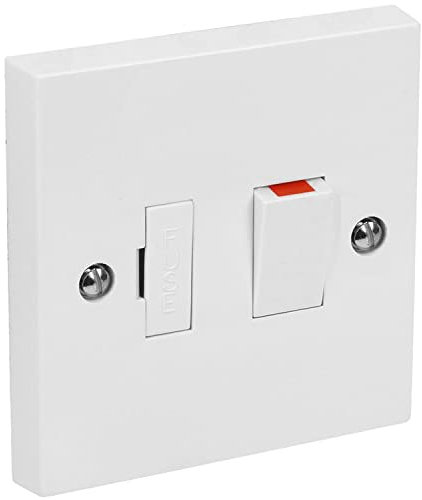 13A Switched Fused Spur Connection Unit – Classic White Finish – BS1363 Compliant – Wall-Mounted Fused Isolator Switch for Boilers, Cookers, Appliances & More