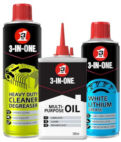 3-IN-ONE Leisure Bundle - Multipurpose Drip Oil, White Lithium Grease Spray and Heavy Duty Cleaner Degreaser Spray