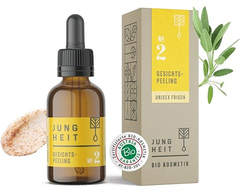 JUNGHEIT Gesichtspeeling Rose 50ml - BIO Porenreiniger Gesicht - Mitesserentferner entzündungshemmend - Anti Pickel face care - Gesichtsreinigung Naturkosmetik - Face Scrub für alle Hauttypen