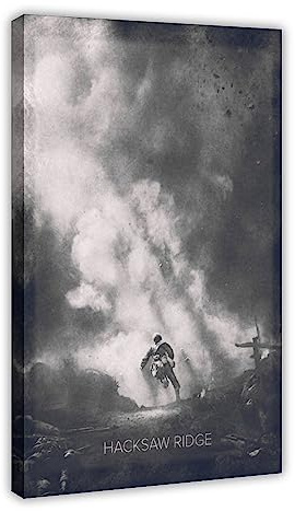 KOURT Hacksaw Ridge Vintage Movie Poster Canvas Poster Bedroom Decor Sports Landscape Office Room Decor Gift Frame： 20x30inch(50x75cm)