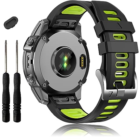 EZMVZKU 26mm Bracelet Silicone pour Garmin Fenix 8/8 Pro 51mm/7X/7X Pro/6X/6X Pro/5X Plus, Quickfit Bracelets de Montre Compatible avec Enduro 3/2/Epix Pro/Descent Mk3i/quatix 8/Tactix 8 AMOLED 51mm