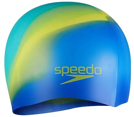 Speedo Unisex Kinder Badekappe aus Silikon Badekappe, True Cobalt/Lemon Drizzle, Einheitsgröße