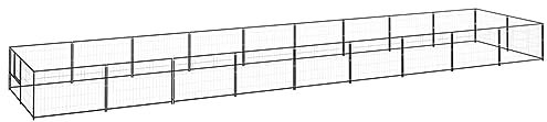 ADWOA Hundezwinger Schwarz 18 m² Stahl Hundelaufstall FüR Wohnung Kleintiergehege Freigehege