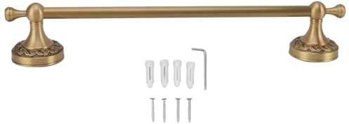 Handtuchhalter Für Badezimmer Zur Wandmontage, 40 cm Badezimmer-Accessoires aus Antikem Messing, Handtuchstangen-Set aus Gebürstetem Messing, Badezimmer-Handtuchhalter, Wandmontage(Gold)