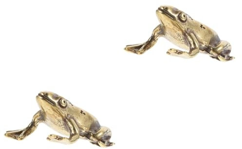 TOPBATHY 2stücke Kleinformatige Kupferfigur Im Froschdesign Antike Miniatur Für Tischdekoration Und Kreative Gestaltung Von Wohnräumen Als Für Gartenarrangement
