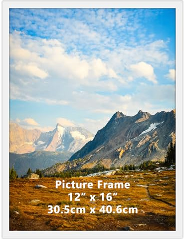 Giftgarden Bilderrahmen 30x40 cm, Einzel Rahmen, Weiß Fotorahmen | für 40x30 cm Fotos und Bilder | Großer Posterrahmen – ausschließlich für horizontale oder vertikale Wandmontage