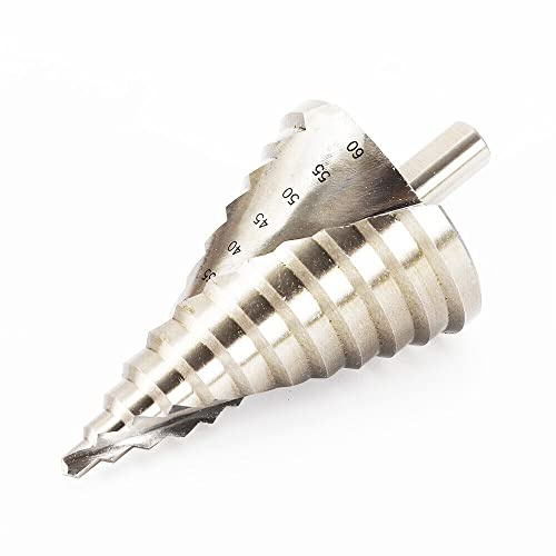 HSS Titan Stahl Stufenbohrer, Ø 6-60mm Konusbohrer Fräser Stufenbohrer Kegel Bohrer Senker SchäLbohrer, für Eisenplatten Pvc-Platten Dämmplatten 1kg