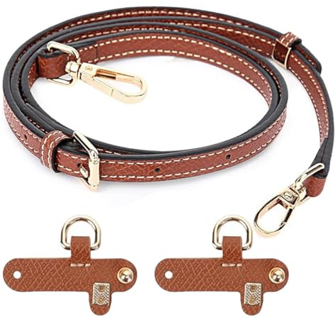 WeddHuis Tracolla per Longcha Borsa Donna Tracolla Regolabile per Borse Cinghie di Trasporto in Pelle Giallo-Marrone per Longcha Mini Bag Straps, Estensione Della (Larghezza della tracolla 0,9 cm)