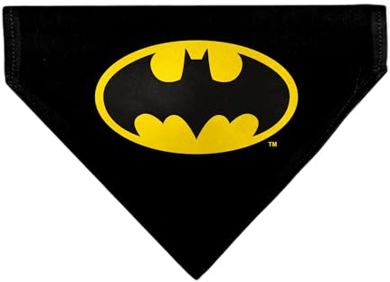 DC Comics Haustier-Halstuch, Batman-Schild-Logo, Schwarz/Gelb