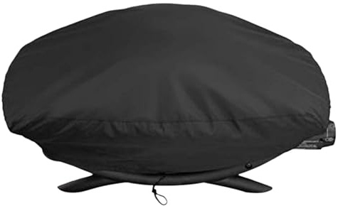 Housse de barbecue - Tissu Oxford noir avec cordon de serrage - Housse de protection contre la poussière imperméable et légère pour Weber Q1200 et 1000 - Housse de barbecue - Tissu Oxford Gri