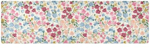 Sottopentola antiscivolo con design floreale alla moda per piatti caldi, schiuma resistente al calore e runner da tavola da esterno, impermeabile, per piatti caldi, 90 x 30 cm, decorazioni