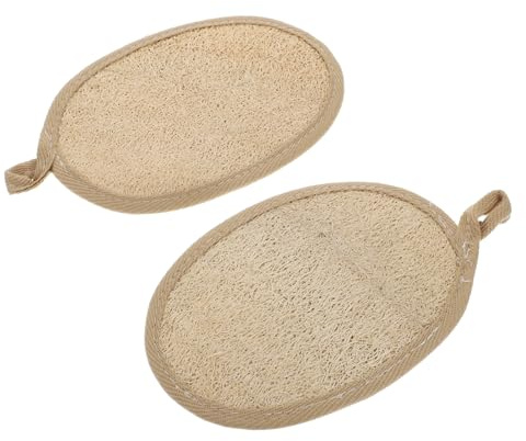 Ipetboom 2piezas Toallas de Baño de Lufa Naturales Exfoliantes Duraderas y Fáciles de Limpiar Herramienta de Limpieza Corporal Baño para Usar Ducha