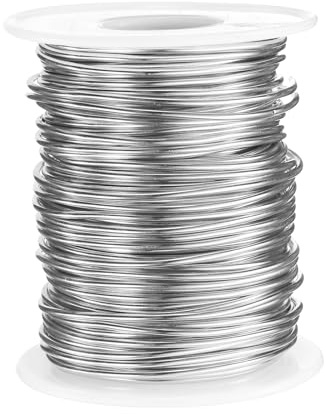 QUARKZMAN Aluminiumtråd, 16 Gauge, 1,5 mm x 30 m (D x L), flexibel böjbar alutråd, metallsmyckestråd, blomtråd för smyckestillverkning, modellering, hantverk, gör-det-själv, silverfärgad