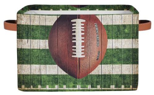 Mexpekil Holz Rugby Stoff Aufbewahrungswürfel, Faltbarer Schrank-Organizer für Kleiderschrank, Schlafzimmer & Spielzimmer, zusammenklappbarer Spielzeugkiste, 38 x 28 x 24 cm