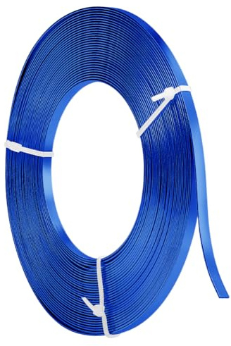 NBEADS 10m Flacher Aluminiumdraht, 5mm breit Schmuckherstellung Draht Biegsamer Metallhandwerk Draht für Lünette Sculpting Schmuckherstellung, Königsblau