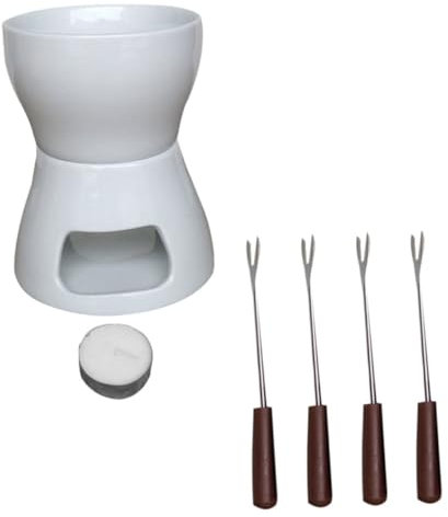 VINTORKY 1 Set Sciogliere Cioccolato e Set DIY Fonduta con Forchette Incluse Facile da Usare e Riporre Design per Feste e Speciali