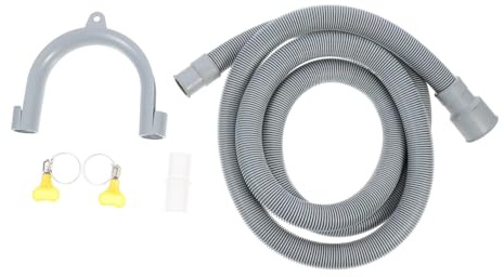 DECOMELODY Drum Washing Machine Drain Hose Extension Kit Flexible Water Outlet Pipe with Adjustable Clamps and U-Shaped Bracket for Home Laundry Plumbing