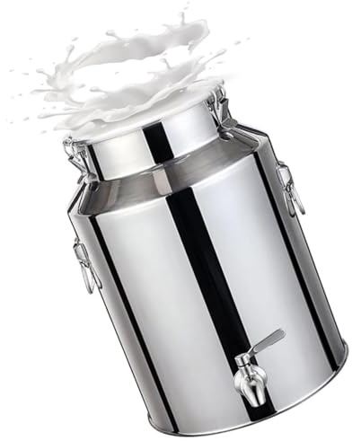 YLKJCE Tanica in Acciaio Inox per Olio 10 Litri con Rubinetto Taniche di Latta per Olio da Distributore di Bevande for Conservare Liquidi E Solidi(Capacity,9liter)