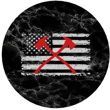 American Flag Firefighter Axe Round Acrylic Fridge Decor 2.17 Inch Decorative Kitchen Office Decor8