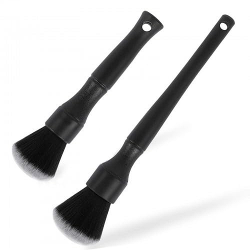 2 Stück Detailing Pinsel, Auto Pinsel Innenraum & Außen, Staubpinsel mit elektrostatischem Nylon, Nass- und Trockengebrauch, für Fahrzeuginnenräume, Möbel, Tastaturen (23,4 + 15,8 cm)