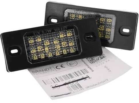 BRANDT Kennzeichenleuchten LED kompatibel mit VW Bora I 1J2 1J6 Variant 98-05 Golf IV 1J IV Bora Jetta 97-06 Golf V Variant 1K5 07-09 Passat B5 GP Variant 00-05 Tiguan I 5N 07-18 Touareg I 7L 02-10