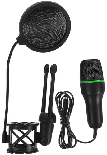 LALADEFIEE Microfono Condensatore Qualità Broadcast Riduzione Rumore USB da Tavolo Nero Materiale Metallo e Plastico, Kit Completo Supporto Colore Casuale per Gaming per
