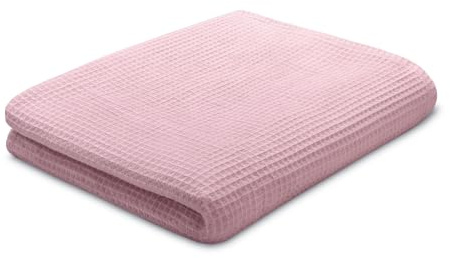 Ehrenkind Tagesdecke Waffelpiqué Rosé 150 x 250 cm – Bettüberwurf aus 100% Bio-Baumwolle, Oeko-TEX® Zertifiziert
