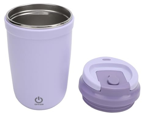 SIXRUN Tasse à café Auto-agitatrice, Tasse Auto-mélangeuse en Acier Inoxydable 350 Ml, Agitation Magnétique Rechargeable par USB avec Rotor Amovible et Arrêt Automatique 120 S pour Bureau, Voiture,