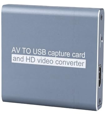 XUMIUZIY Scheda di Acquisizione Video USB per Convertitore da Analogico a Digitale, con Uscita Interfaccia Multimediale HD, Convertitore da AV a USB 1080p per Videoregistratore, DVD,