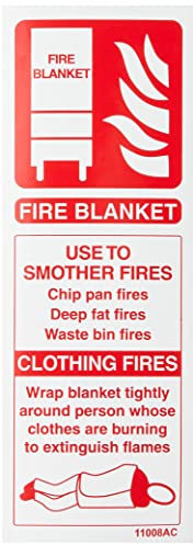 V Safety Fire Blanket Id Fire Extinguisher Sign - 75mm x 200mm - Self Adhesive Vinyl