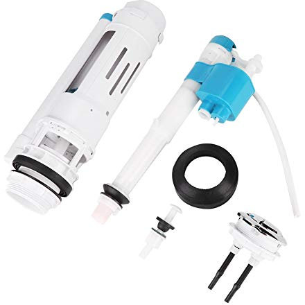 Nikou Universal Water Saving Toilet Repair Kit, Set Water Tank Accessories, Push Button, Valve Replacement, 290mm Complete Toilet Tank Repair Kit Flush
