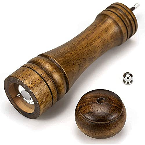 ANCLLO Ensemble de moulins à sel et à poivre en bois, ​20,3 cm