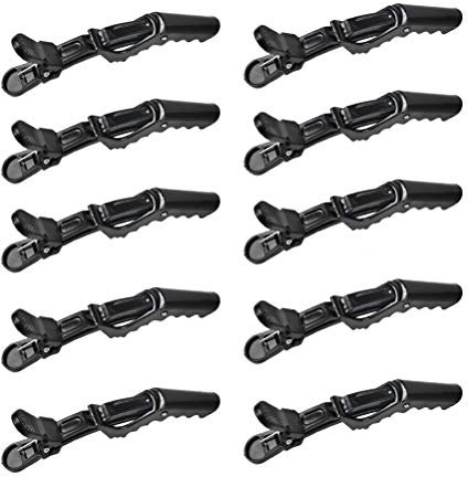 THETHO Haarklemmen,15 Stück Haarclips,Friseur Clips,Combi-Clip,Friseur Abteilklammern Friseur Abteilklammern aus Kunststoff,Haarspangen Professionelle Schwarz Styling Haarklammern für Damen 11,5cm