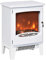 HOMCOM Camino Elettrico da Terra con Effetto Fiamma, Temperatura Regolabile 900W-1800W, Copertura 15-20m², 39x26x54.8cm, Bianco