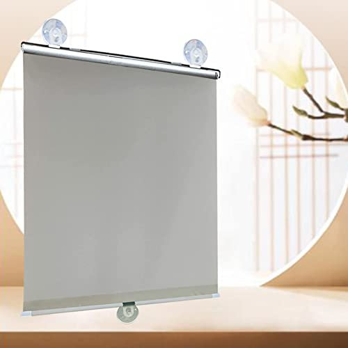 KOOEIN Verdunkelungsrollos mit Saugnäpfen, 75% Sonnenschutzvorhänge, Universal Rollo für Türen, Thermo Jalousie Verstellbarer Gardinen, fensterrollo Rollo saugnapf,Grey-45x125cm/18x49in