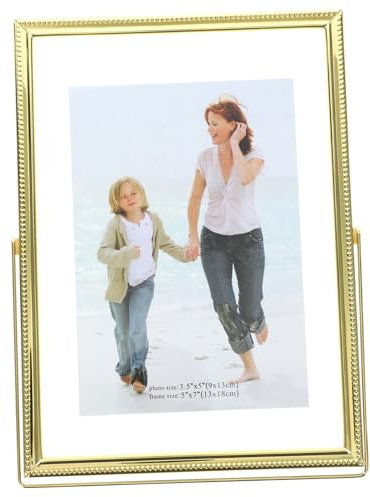 HAWILLOSCH Desktop-fotorahmen Aus Doppeltem Transparentem Glas Mit Goldenem Metallständer Elegantes Design Für Hochzeiten Und Dekoration Vertikal Für Vielseitige Präsentation Von Fotos