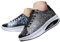 Gsheocm Pailletten Schuhe Damen Plateau Silber Glitzerschuhe Turnschuhe Flach Sneaker Leicht Schnürschuhe Glitzer Schuhe Leder Outdoor Halbschuhe Atmungsaktive Sportschuhe Laufschuhe