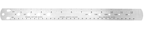 plplaaoo Stainless Steel Double Sided Ruler for Crank Cotter Pin Ball Bearing Spoke Length Nipple Size Measuring 360mm Gauge Tool