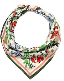 kate spade new york Women's Coastal Scene Silk Square Scarf, Stylish & Lightweight Fashion Accessory