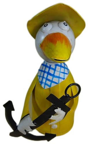 Generisch Zaunstecker oder Tischdeko Möwe mit Anker 22 x 14 x 11 cm Maritim Zaunhocker Deko Figur GTT K124