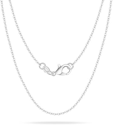 Casxyue Cadena de Plata 925 Para Mujeres Hombres Niñas 16 18 20 22'' 24 26'' 28 30 Pulgadas Bolas/Caja/Serpiente/Fina Cadena Collar (Cadena Fina, 18 Pulgadas)