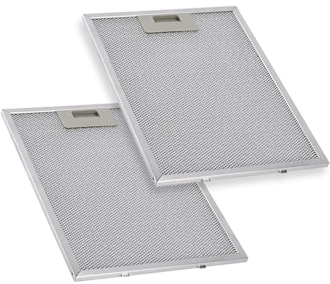 SKIKHN Filtre à Graisse Métallique, 2 Pièces Filtre D'aération en Maille Métallique, 320 x 260 mm Filtre à Graisse en Métal, Filtre à Graisse en Maille D'aluminium, pour Hottes de Restaurant