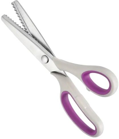 Forbici dentellatrici, forbici a zigzag in acciaio inossidabile, cesoie dentellatrici con manico antiscivolo per tessuto carta pelle seta denim
