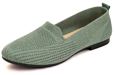 Sunporx Mujer Comodidad Bailarinas Zapatos Planos Zapatos de Vestir de Punto Punta Redonda sin Cordones Bailarinas Suaves Informales Mocasines