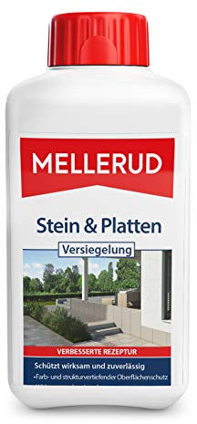 MELLERUD Stein & Platten Versiegelung – Wasserabweisender und lichtbeständiger Schutz von saugfähigen Untergründen im Innen- und Außenbereich – 1 x 0,5 l