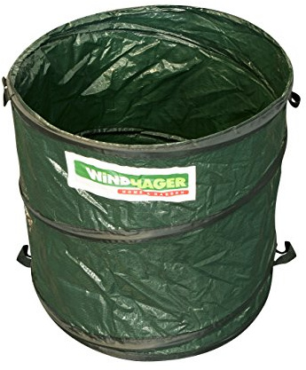 Windhager Gartensack Pop Up Laubsack Selbstaufstellend Springsack 80 L, grün, Durchmesser 46 x 48 cm, 06763